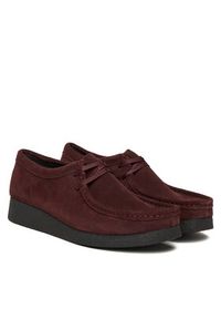 Clarks Półbuty WallabeeEVOSh 26184611 Bordowy. Kolor: czerwony. Materiał: zamsz, skóra