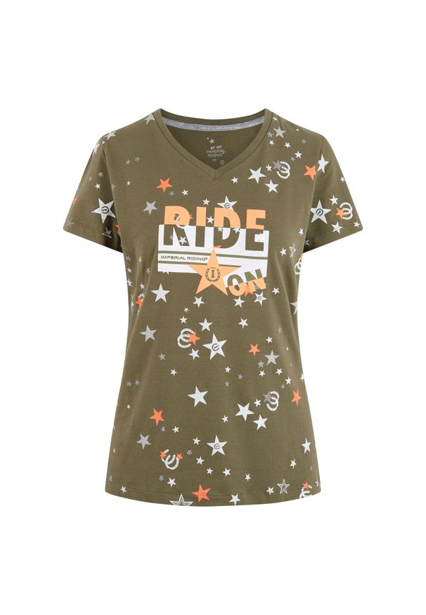 IMPERIAL RIDING - Koszulka damska Imperial Riding Ride On. Kolor: zielony. Sport: jeździectwo
