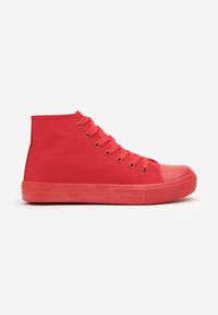 Born2be - Czerwone Sznurowane Trampki za Kostkę Gracila. Wysokość cholewki: za kostkę. Nosek buta: okrągły. Kolor: czerwony. Szerokość cholewki: normalna. Styl: klasyczny #5