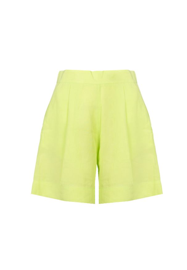 Liu Jo - Liu-Jo Szorty | WA3005 T4818 | Kobieta | Zielony. Stan: podwyższony. Kolor: zielony. Materiał: lyocell, len