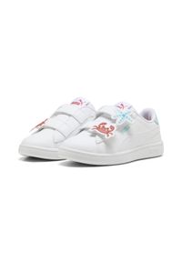 Puma - Dziecięce sneakersy PUMA Smash 3.0 Badges PUMA White Safe Lake Red Fire Blue. Kolor: biały, wielokolorowy, niebieski