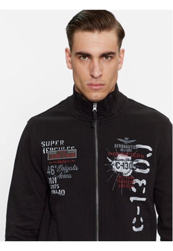 Aeronautica Militare Bluza 232FE1819F511 Czarny Regular Fit. Kolor: czarny. Materiał: bawełna