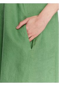 United Colors of Benetton - United Colors Of Benetton Sukienka codzienna 4AGHDV02U Zielony Regular Fit. Okazja: na co dzień. Kolor: zielony. Materiał: len. Typ sukienki: proste. Styl: casual #4