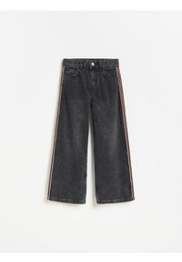 Reserved - Jeansy super wide leg - szary. Kolor: szary #1