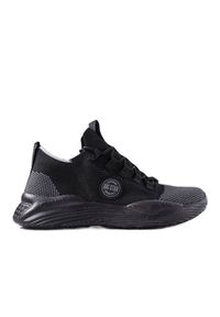 Big-Star - Czarne sneakersy męskie Big Star LL174282. Kolor: czarny. Materiał: tkanina. Szerokość cholewki: normalna