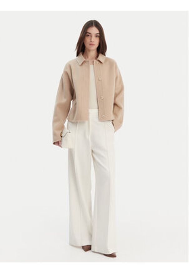 BOSS Kurtka przejściowa Cafeta 50543170 Beżowy Regular Fit. Kolor: beżowy. Materiał: wełna