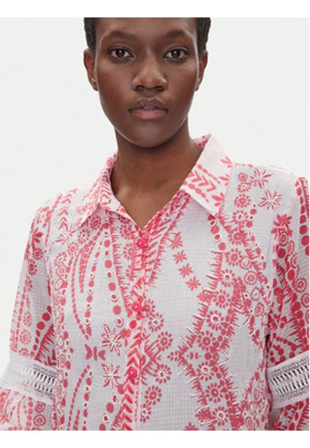 Iconique Sukienka koszulowa IC25-039 Różowy Relaxed Fit. Kolor: różowy. Materiał: bawełna. Typ sukienki: koszulowe