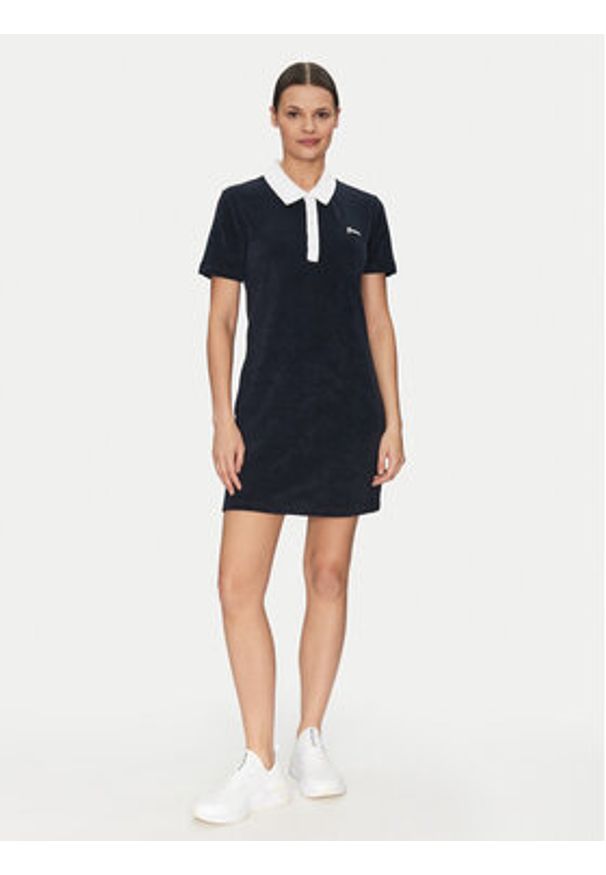 Guess Sukienka codzienna V5GK01 KCQV1 Granatowy Regular Fit. Okazja: na co dzień. Kolor: niebieski. Materiał: bawełna. Typ sukienki: proste. Styl: casual