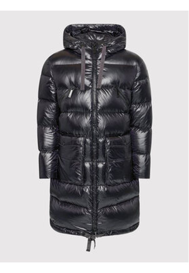 Trussardi Jeans - Trussardi Płaszcz zimowy 52S00628 Czarny Regular Fit. Kolor: czarny. Materiał: syntetyk. Sezon: zima