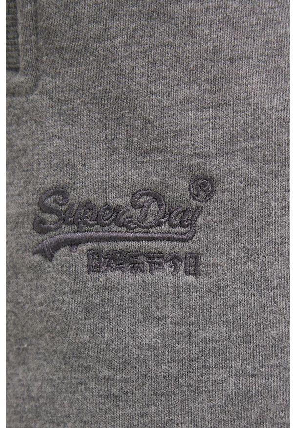 Superdry szorty męskie kolor szary melanżowe. Kolor: szary. Materiał: bawełna, dzianina, materiał. Wzór: melanż
