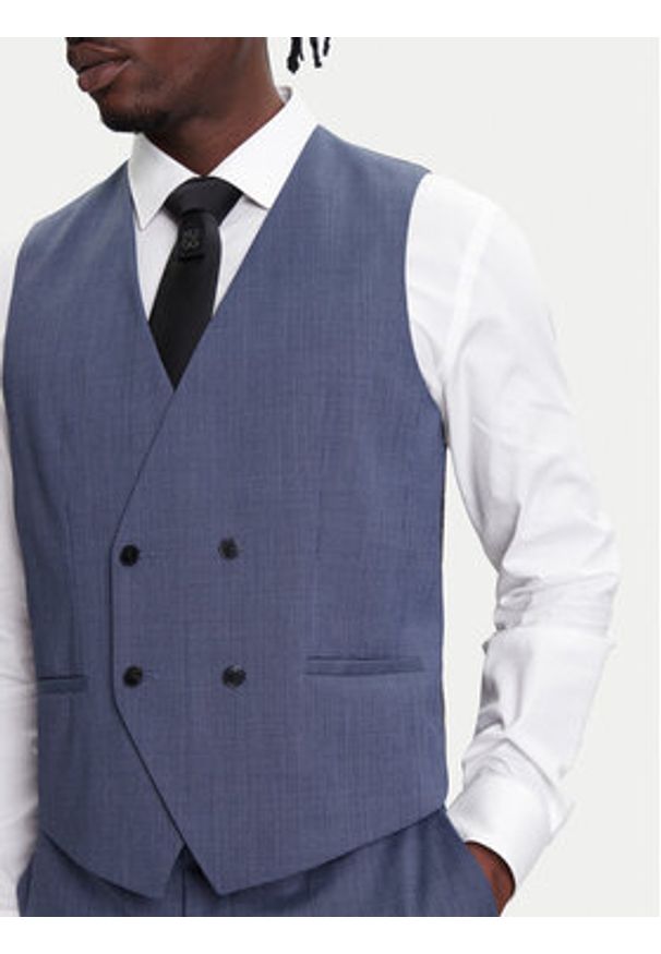 HUGO BOSS Garnitur Henry-Getlin253V1X 50544664 Niebieski Regular Fit. Kolor: niebieski. Materiał: syntetyk, wełna