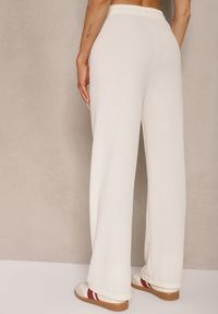 Renee - Jasnobeżowe Spodnie o Szerokim Kroju High Waist Savianne. Okazja: na co dzień. Stan: podwyższony. Kolor: beżowy. Sezon: wiosna. Styl: casual