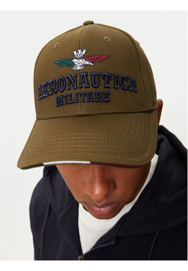 Aeronautica Militare Czapka z daszkiem 242HA1136CT2261 Khaki. Kolor: brązowy. Materiał: materiał, bawełna