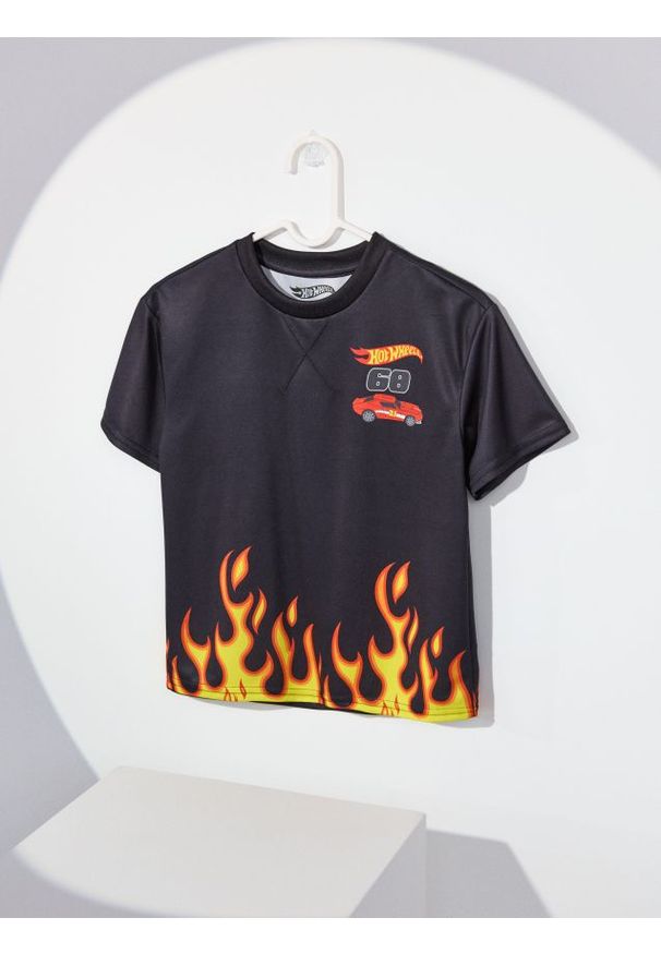 Sinsay - Koszulka Hot Wheels - czarny. Kolor: czarny
