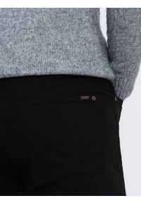 Ombre Clothing - Męskie spodnie chino o dopasowanym kroju - czarne V1 OM-PACP-0151 - XXL. Okazja: na co dzień. Kolor: czarny. Materiał: materiał, bawełna, tkanina, elastan. Styl: casual #4
