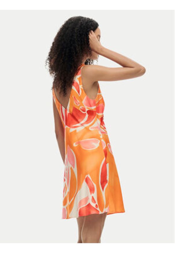 Desigual Sukienka letnia Delilah 26SWVW44 Pomarańczowy Regular Fit. Kolor: pomarańczowy. Materiał: syntetyk. Sezon: lato