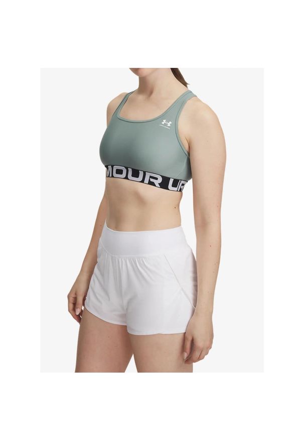 Stanik sportowy Under Armour HeatGear Authentics Mid Branded Bra. Kolor: zielony. Sport: fitness