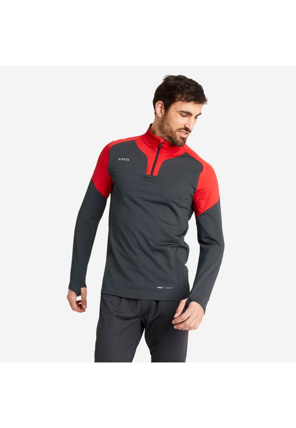 KIPSTA - Bluza piłkarska Kipsta Viralto Club. Kolor: czerwony, szary, wielokolorowy. Materiał: poliester, materiał, elastan. Długość: krótkie. Sport: piłka nożna