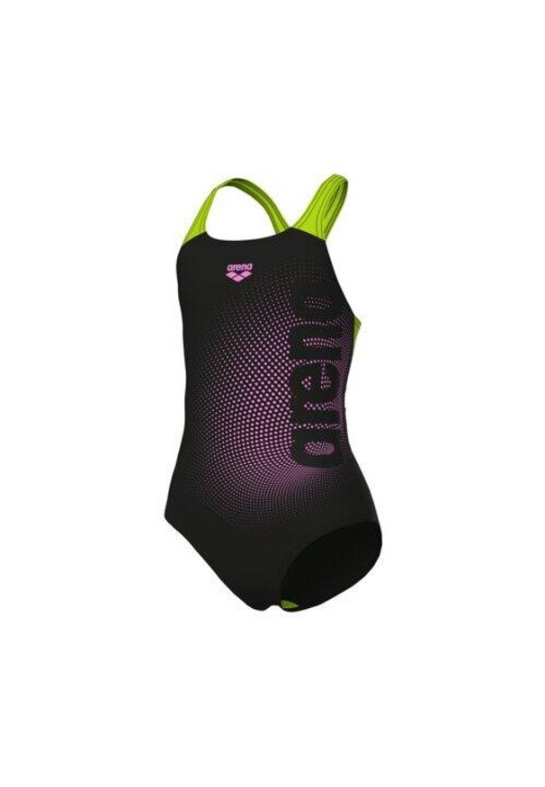 Dziewczęcy jednoczęściowy kostium kąpielowy Arena Dim Light Pro. Kolor: czarny