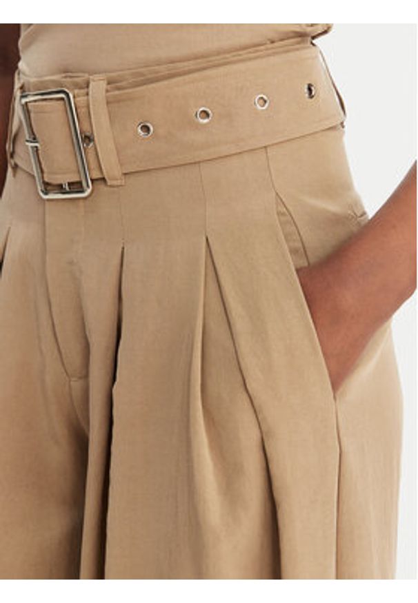 Eleh Spodnie palazzo SS260099 Beżowy Wide Leg. Kolor: beżowy. Materiał: lyocell