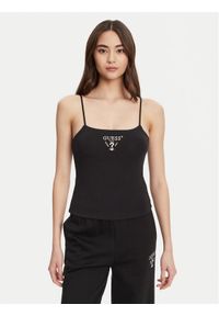 Guess Top V5RP08 KCOA2 Czarny Regular Fit. Kolor: czarny. Materiał: wiskoza