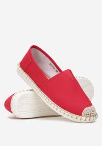 Born2be - Czerwone Espadryle z Plecionym Noskiem i Przeszyciem na Podeszwie Aletesa. Kolor: czerwony. Styl: elegancki #5