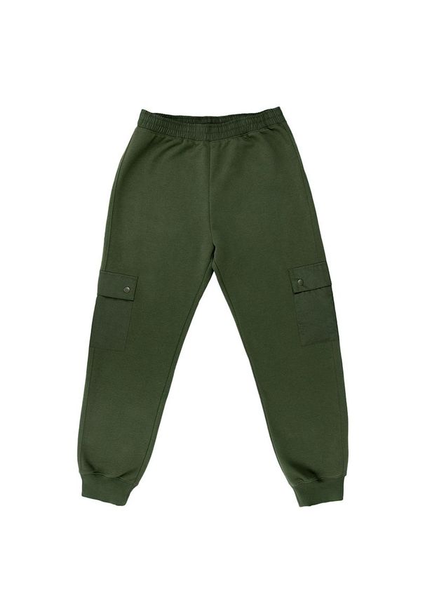 Spodnie Champion Rib Cuff 117499-GS508 - zielone. Kolor: zielony. Materiał: poliester, bawełna, dresówka. Wzór: haft