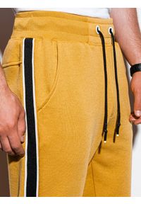 Ombre Clothing - Spodnie męskie dresowe joggery P898 - żółte - XXL. Kolor: żółty. Materiał: dresówka. Wzór: gładki. Styl: elegancki #5