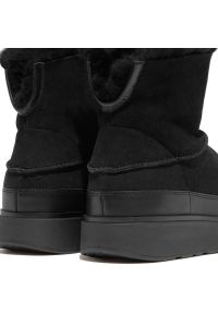 Buty FitFlop GEN-FF Mini Double-Faced Shearling Boots W GS6-090 czarne. Okazja: na spacer. Zapięcie: pasek. Kolor: czarny. Materiał: materiał, skóra #2