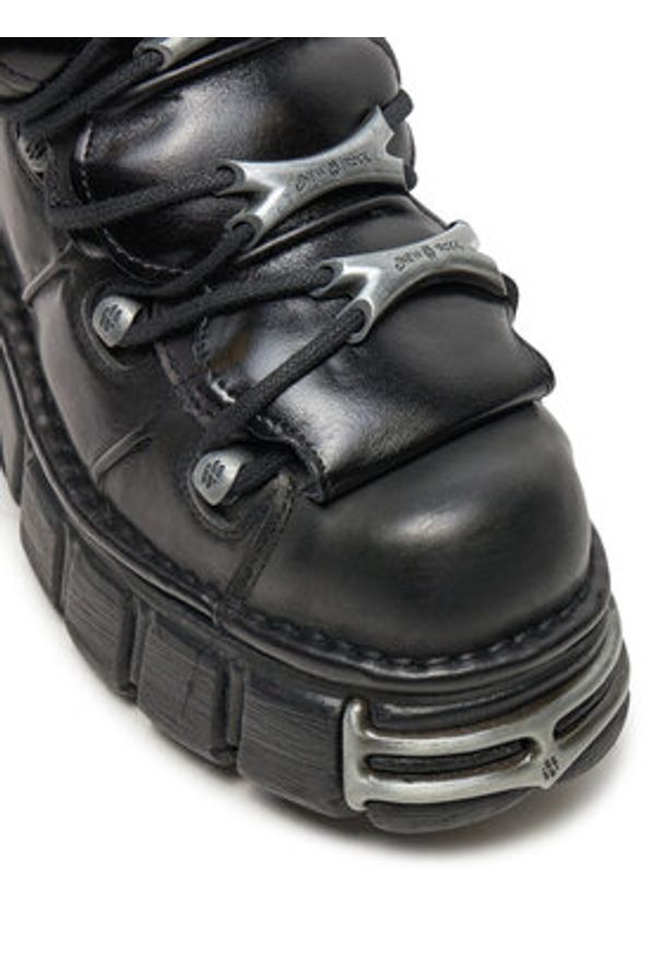 NEW ROCK Sneakersy M-106-S1 Czarny. Kolor: czarny. Materiał: skóra