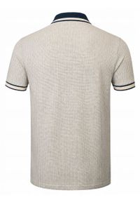 Męska Koszulka Polo - Pako Jeans - Beżowa, Drobny Wzorek. Okazja: na co dzień. Typ kołnierza: polo. Kolor: wielokolorowy, brązowy, beżowy. Materiał: bawełna. Styl: casual #7