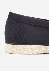 Born2be - Niebieskie Wsuwane Półbuty Mokasyny z Imitacji Zamszu Bagena. Okazja: na co dzień, na spotkanie biznesowe, do pracy. Zapięcie: bez zapięcia. Kolor: niebieski. Materiał: zamsz. Styl: casual, biznesowy, klasyczny #3