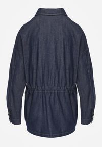 Born2be - Granatowa Bawełniana Koszula ze Ściagaczami w Pasie Lennada. Okazja: na spotkanie biznesowe, do pracy. Kolor: niebieski. Materiał: bawełna. Styl: biznesowy #8