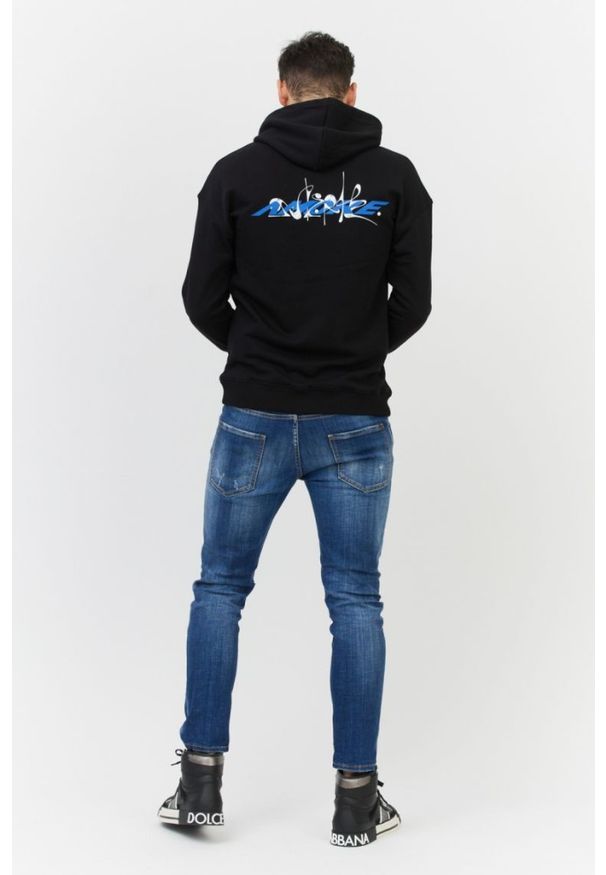Givenchy - GIVENCHY Czarna bluza męska z kapturem i logo. Typ kołnierza: kaptur. Kolor: czarny. Materiał: bawełna, prążkowany