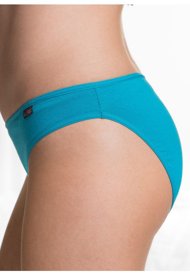 bonprix - Figi (6 par). Kolor: niebieski. Wzór: aplikacja, kwiaty