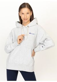 Bluza damska Champion Premium Small Script Logo Reverse Weave Hoodie (113150-EM004). Kolor: szary. Materiał: materiał. Styl: elegancki, sportowy