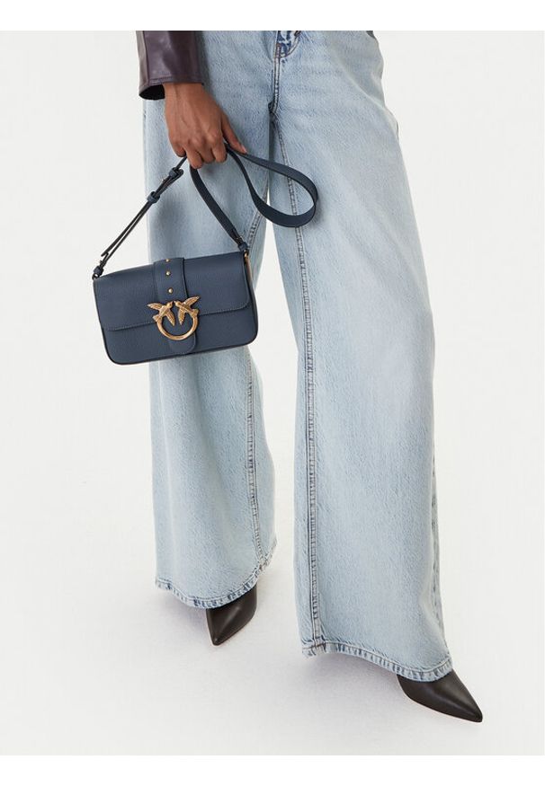 Pinko - PINKO Torebka Love One Mini Slouchy Fl Al 25-26 104340 A2OX Granatowy. Kolor: niebieski. Materiał: skórzane