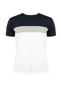 Geox T-shirt "Sustainable" | M2510F T2870 | Sustainable | Mężczyzna | Biały, Szary, Granatowy. Okazja: na co dzień. Kolor: niebieski, biały, wielokolorowy, szary. Materiał: bawełna. Wzór: nadruk. Styl: casual #5