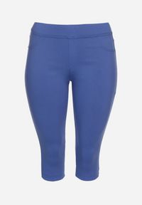 Born2be - Niebieskie Spodnie z Bawełny o Kroju Capri Dolonisa. Okazja: na co dzień. Kolor: niebieski. Materiał: bawełna. Styl: młodzieżowy, elegancki, casual #4