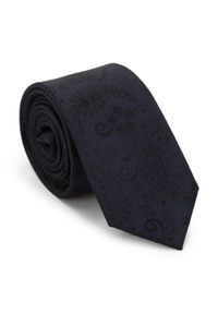 Wittchen - Krawat jedwabny wzorzysty granatowo-czarny. Kolor: czarny, wielokolorowy, niebieski. Materiał: jedwab. Styl: klasyczny, elegancki #1