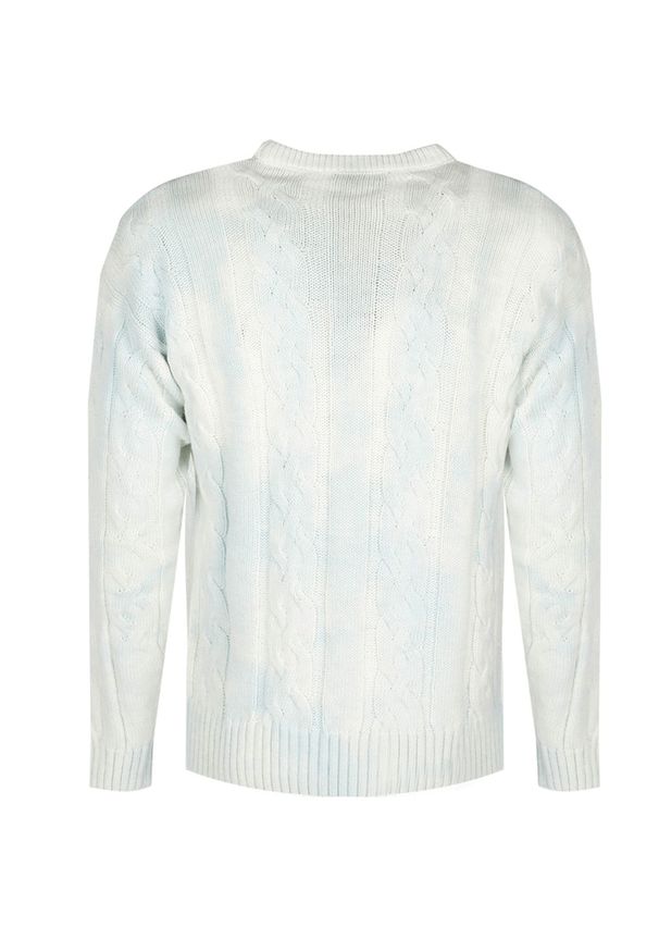 Takeshy Kurosawa Sweter | 83063 | Maglia Treccia Sfumata | Mężczyzna | Biały, Szary. Okazja: na co dzień. Kolor: szary, biały, wielokolorowy. Materiał: poliamid, bawełna, wełna. Wzór: aplikacja, ze splotem. Styl: casual