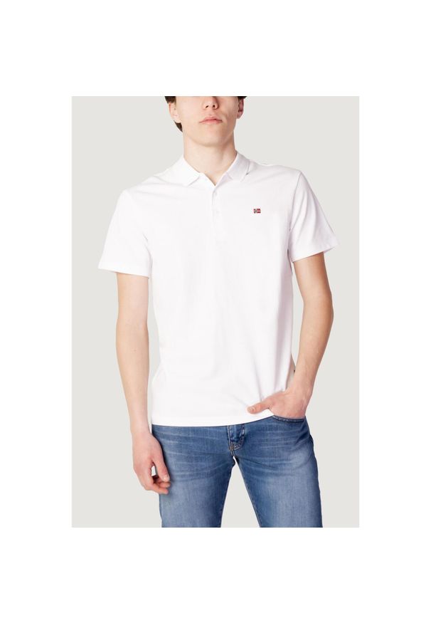 Napapijri - Polo z krótkim rękawem Mężczyzna NAPAPIJRI EALIS SS SUM. Typ kołnierza: polo. Kolor: biały. Materiał: bawełna. Długość rękawa: krótki rękaw. Długość: krótkie