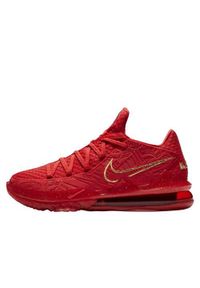 Buty koszykarskie męskie Nike Lebron Xvii Low PH. Kolor: czerwony. Materiał: guma, syntetyk, tkanina, materiał. Szerokość cholewki: normalna