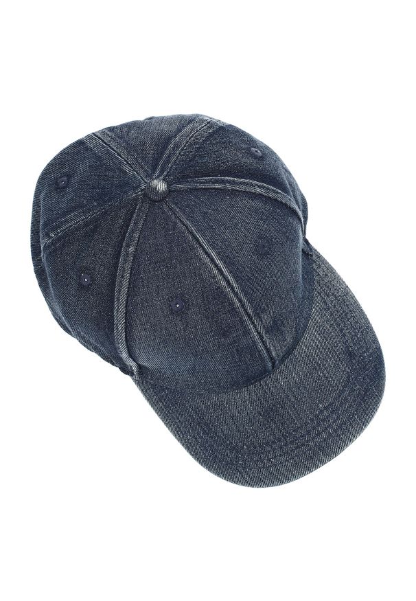 Granatowa Sportowa Damska Czapka Z Daszkiem Versoli. Kolor: niebieski. Materiał: jeans, materiał. Styl: sportowy