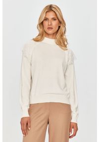 TwinSet - Twinset - Sweter. Okazja: na co dzień. Kolor: biały. Materiał: wełna, dzianina, akryl, poliamid, poliester. Długość rękawa: długi rękaw. Długość: długie. Wzór: gładki. Styl: casual, klasyczny #1