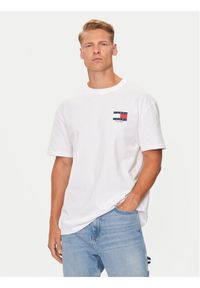 Tommy Jeans T-Shirt DM0DM19695 Biały Regular Fit. Kolor: biały. Materiał: bawełna