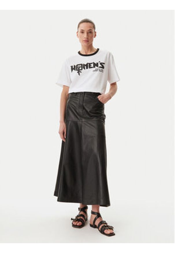 Munthe T-Shirt Flisha 251111525166 Biały Loose Fit. Kolor: biały. Materiał: bawełna