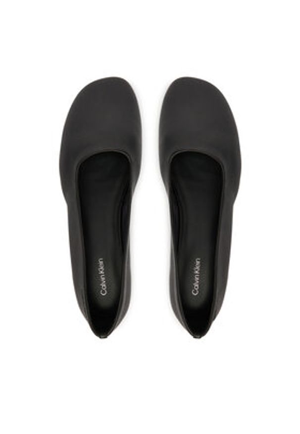 Calvin Klein Baleriny Round Ballerina Lth HW0HW02943 Czarny. Kolor: czarny. Materiał: skóra