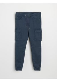 Sinsay - Jeansy regular jogger cargo - niebieski. Kolor: niebieski