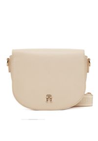 TOMMY HILFIGER - Tommy Hilfiger Torebka Th Logotape Saddle Bag AW0AW17184 Écru. Materiał: skórzane #1